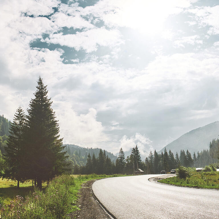 scenery mountain road in the Carpathians mountains, Ukraine