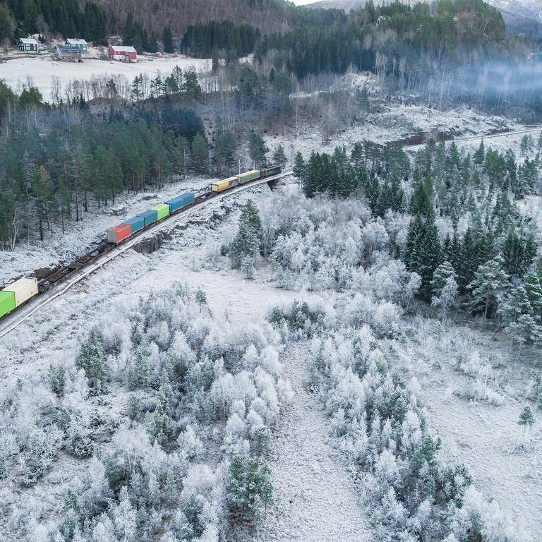 train on snow