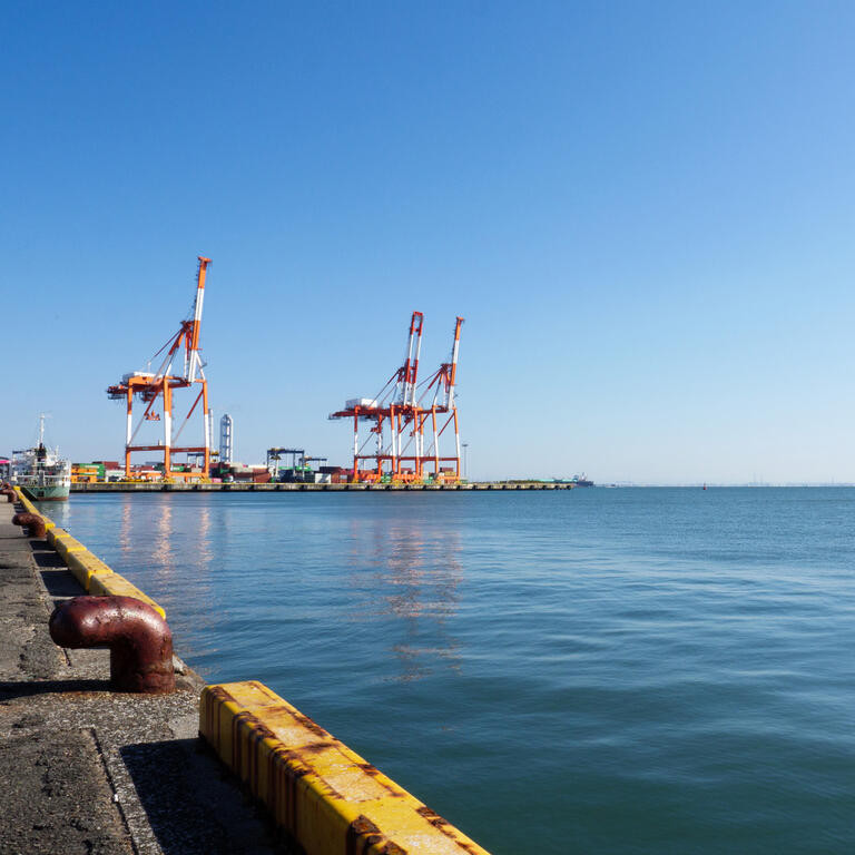 Freighter approaching the harbor