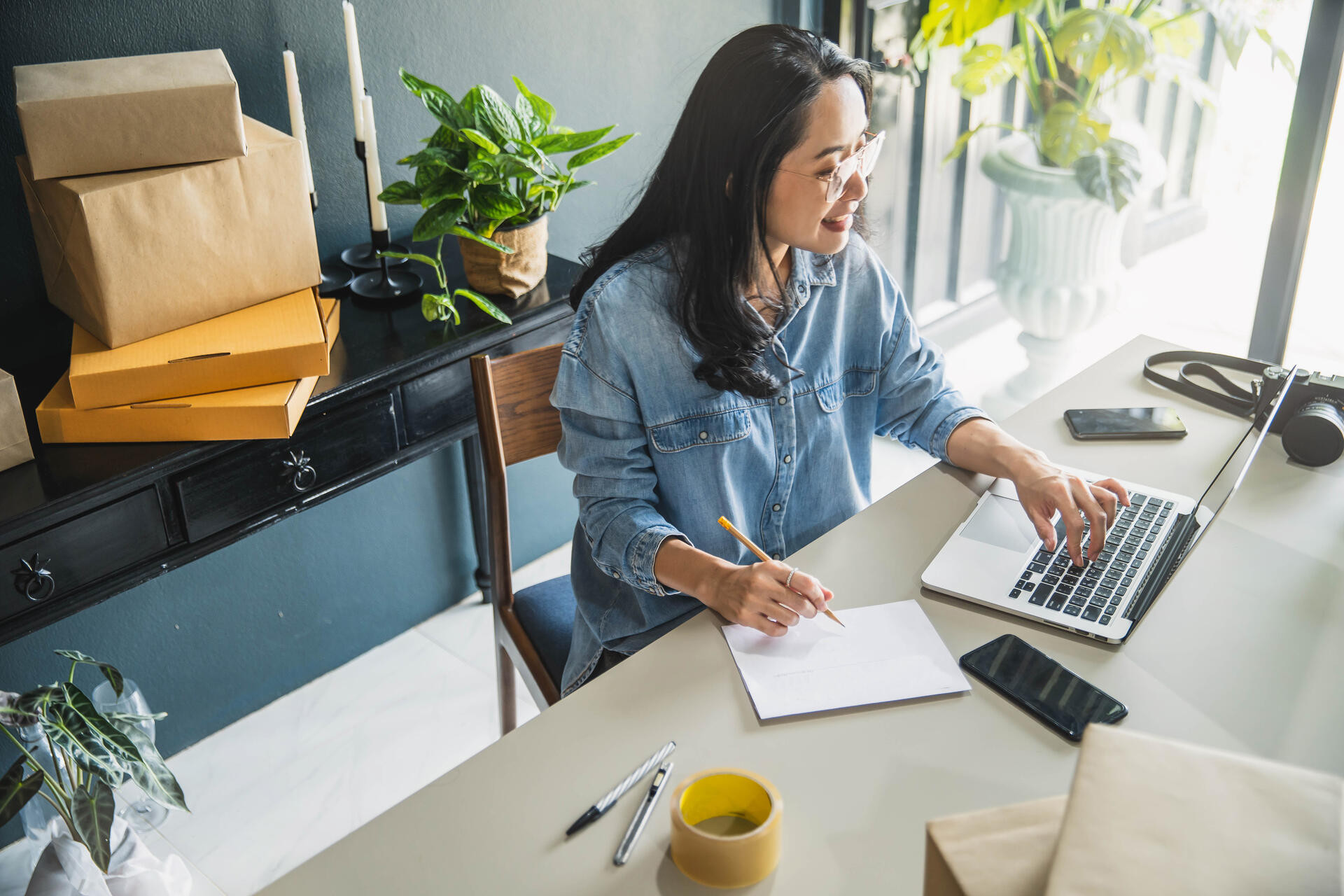 woman working